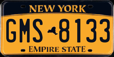 NY license plate GMS8133