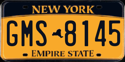 NY license plate GMS8145
