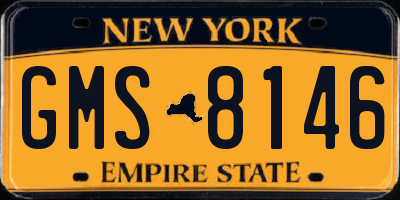 NY license plate GMS8146