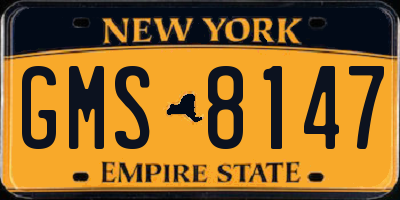 NY license plate GMS8147