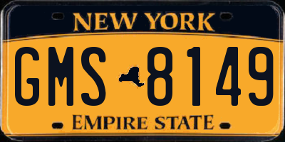 NY license plate GMS8149