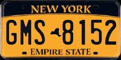 NY license plate GMS8152