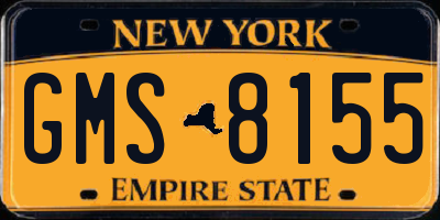 NY license plate GMS8155
