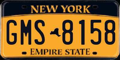 NY license plate GMS8158