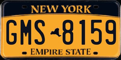 NY license plate GMS8159
