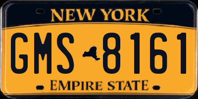 NY license plate GMS8161