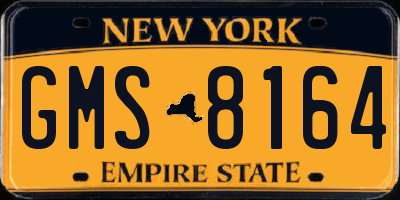 NY license plate GMS8164