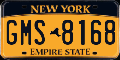 NY license plate GMS8168