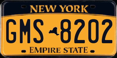 NY license plate GMS8202