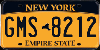 NY license plate GMS8212