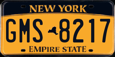 NY license plate GMS8217