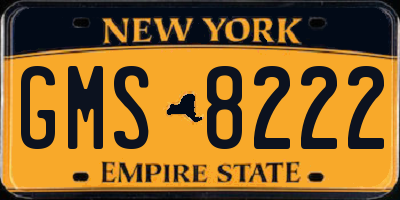 NY license plate GMS8222