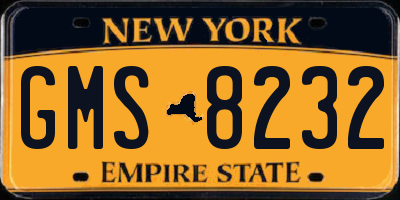 NY license plate GMS8232