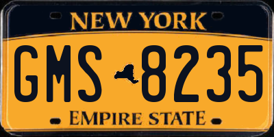 NY license plate GMS8235