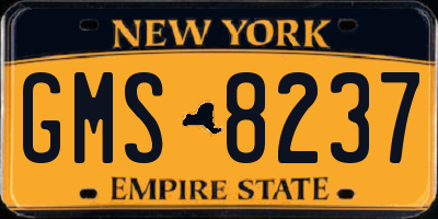 NY license plate GMS8237