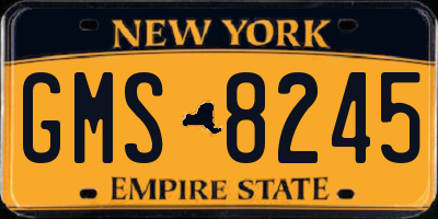 NY license plate GMS8245