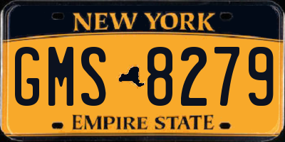 NY license plate GMS8279