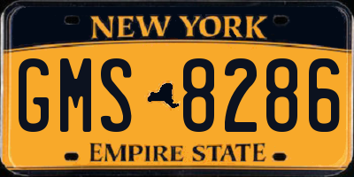 NY license plate GMS8286