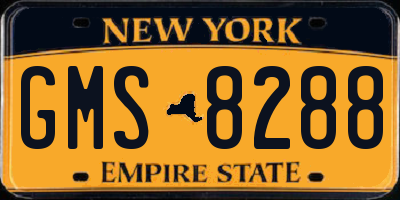 NY license plate GMS8288