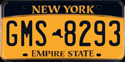 NY license plate GMS8293