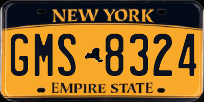 NY license plate GMS8324