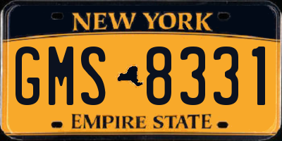 NY license plate GMS8331