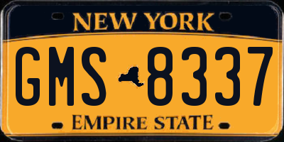 NY license plate GMS8337