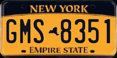 NY license plate GMS8351