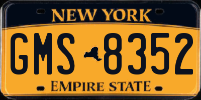 NY license plate GMS8352