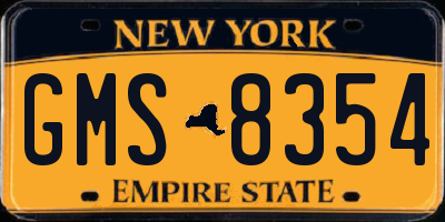 NY license plate GMS8354