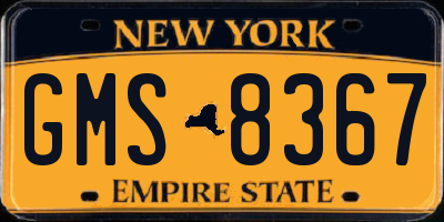NY license plate GMS8367