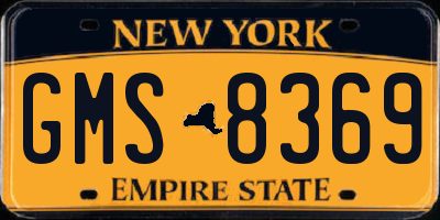 NY license plate GMS8369
