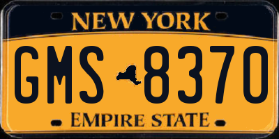 NY license plate GMS8370