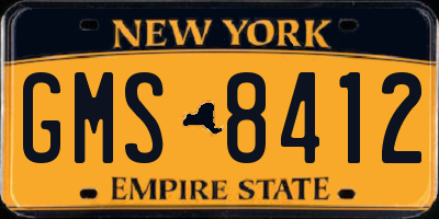 NY license plate GMS8412