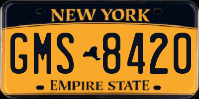 NY license plate GMS8420