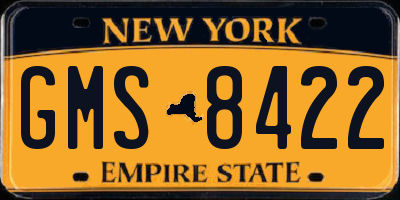 NY license plate GMS8422