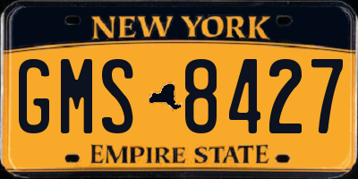 NY license plate GMS8427