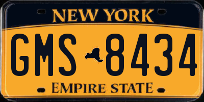 NY license plate GMS8434