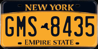 NY license plate GMS8435