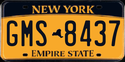 NY license plate GMS8437