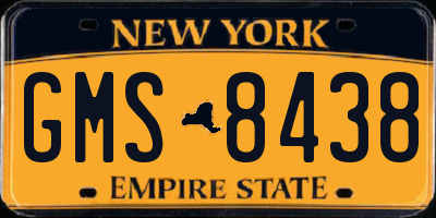 NY license plate GMS8438