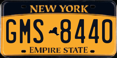 NY license plate GMS8440