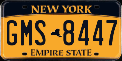 NY license plate GMS8447