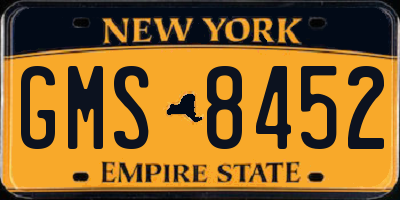 NY license plate GMS8452