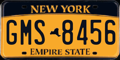 NY license plate GMS8456