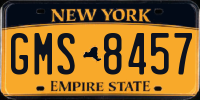 NY license plate GMS8457