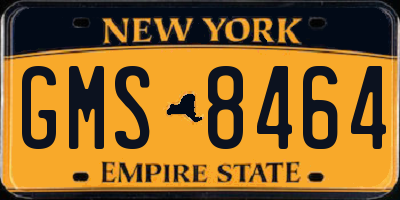 NY license plate GMS8464