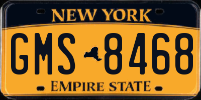 NY license plate GMS8468