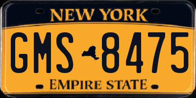 NY license plate GMS8475