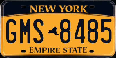 NY license plate GMS8485